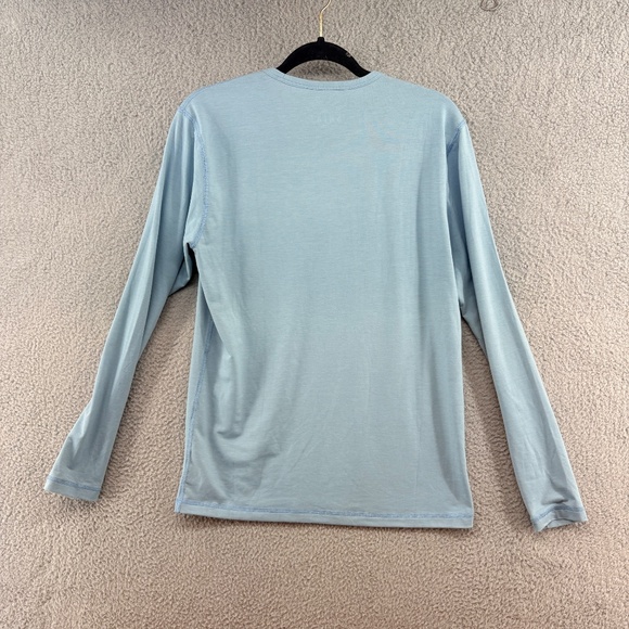 Faherty All Day Long Sleeve Performance Tee Light Blue XS - Picture 3 of 10